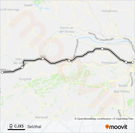 CJX5 Train Line Map