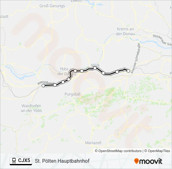 CJX5 Train Line Map