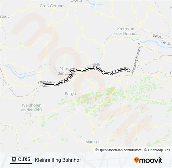 CJX5 Train Line Map
