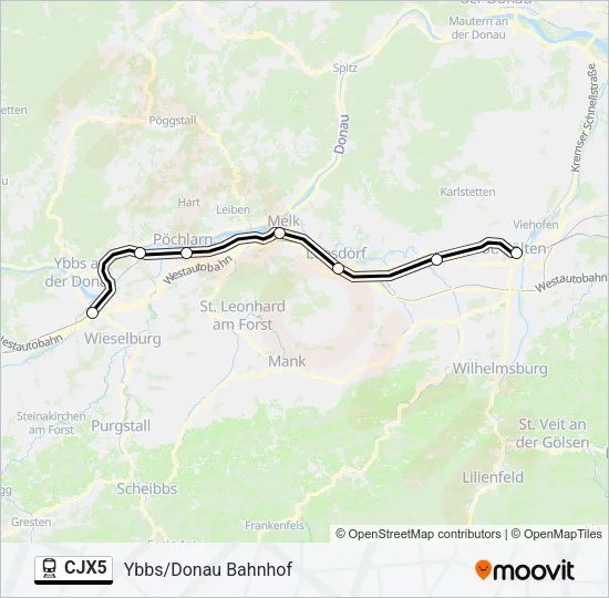 CJX5 Train Line Map