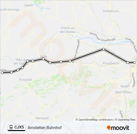 Bahnlinie CJX5 Karte