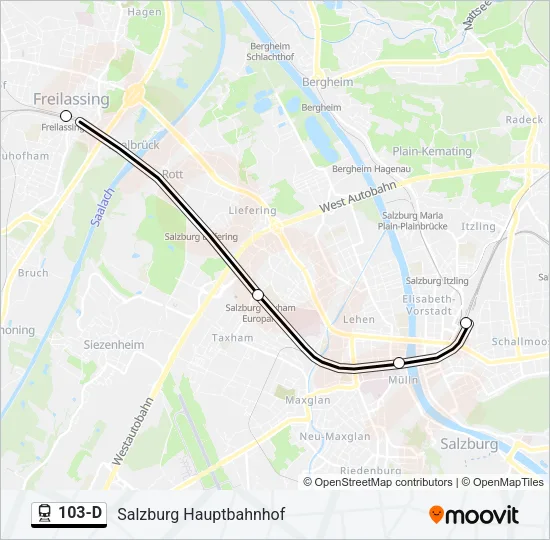 103-D Train Line Map