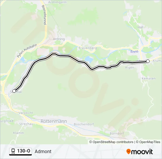 130-O Train Line Map