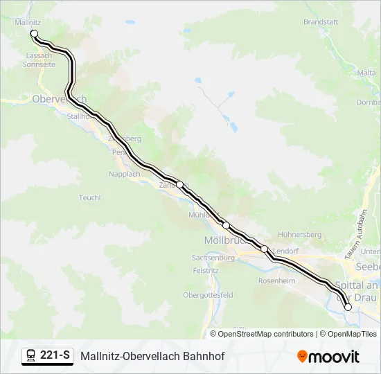 221-S Train Line Map