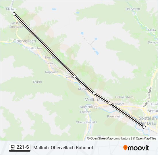 Bahnlinie 221-S Karte