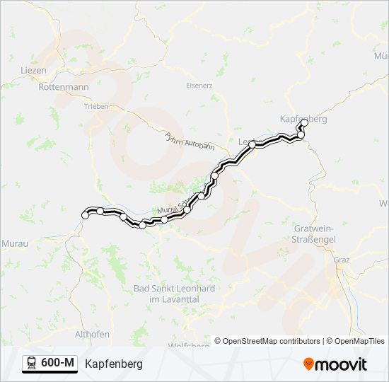 Bahnlinie 600-M Karte