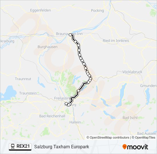 REX21 train Line Map