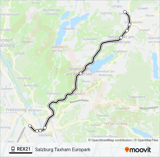 REX21 Train Line Map