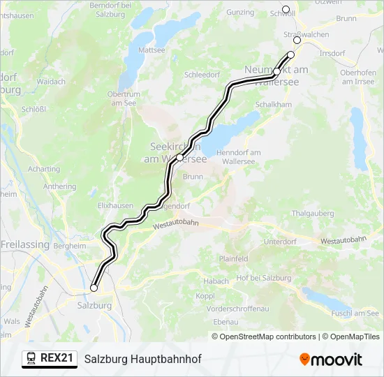 REX21 Train Line Map