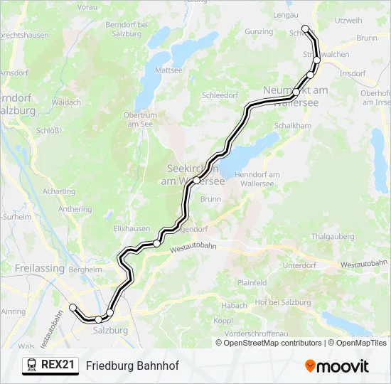 REX21 Train Line Map