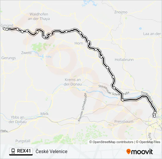 REX41 Train Line Map