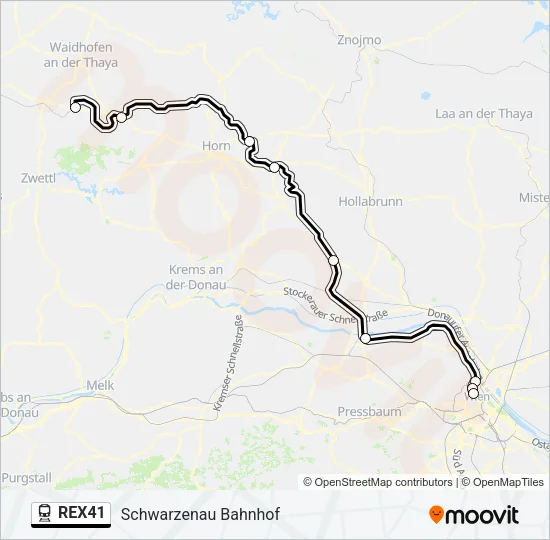 REX41 Train Line Map