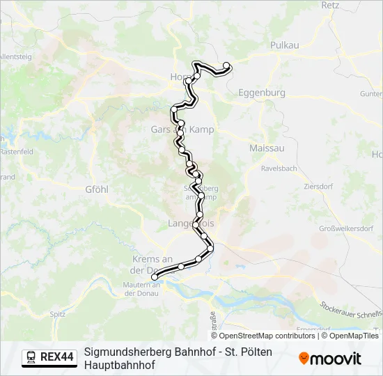REX44 Train Line Map
