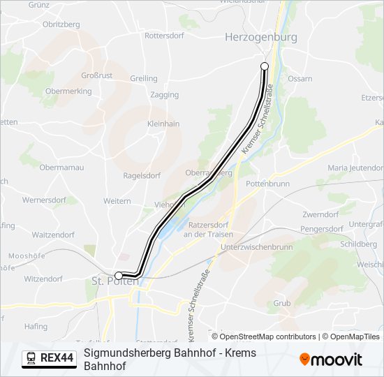 REX44 train Line Map