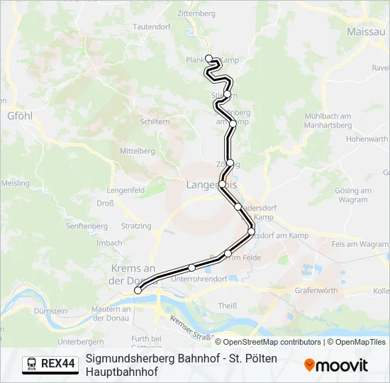 REX44 Train Line Map