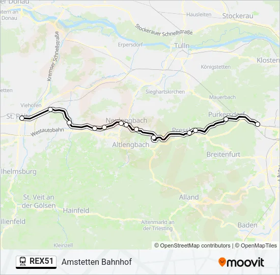 REX51 Train Line Map