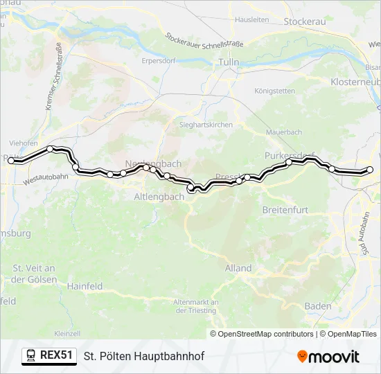 REX51 Train Line Map