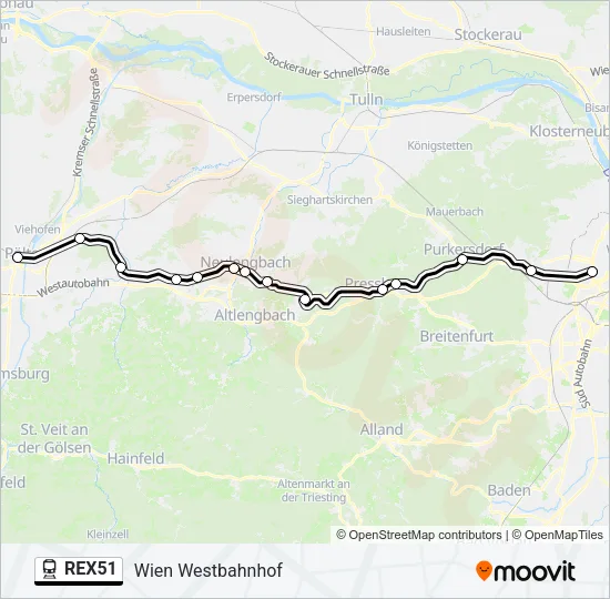 REX51 Train Line Map