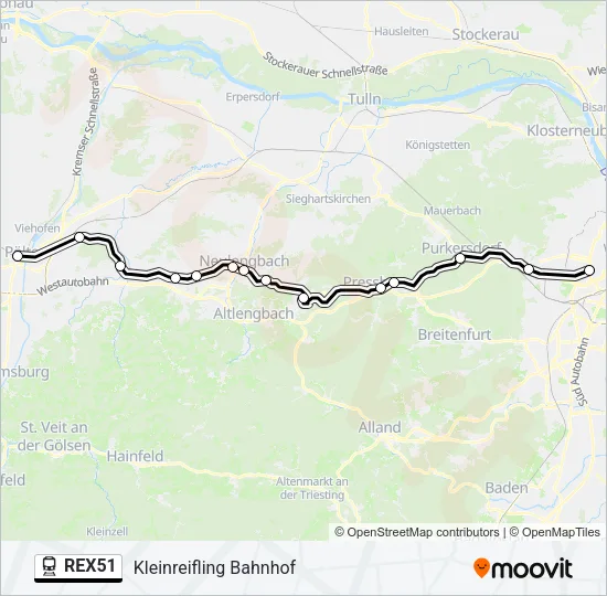 REX51 Train Line Map
