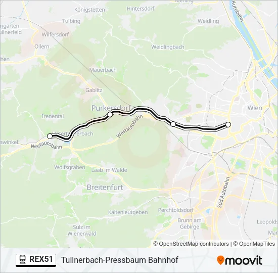 REX51 Train Line Map