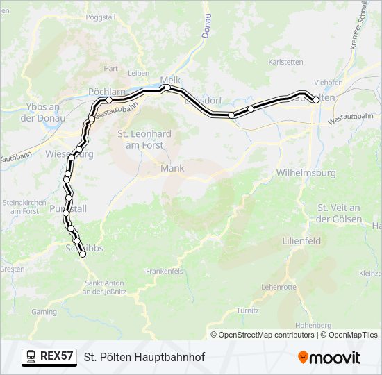 REX57 Train Line Map