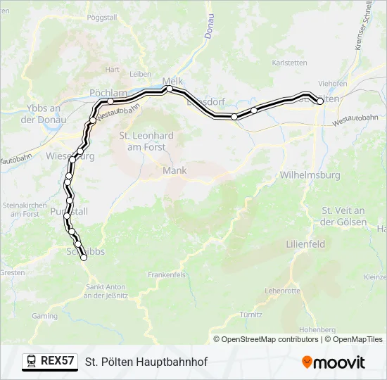 REX57 Train Line Map