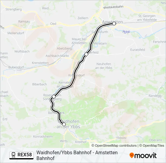REX58 Train Line Map