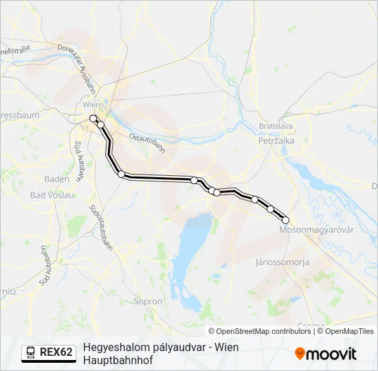 REX62 Train Line Map