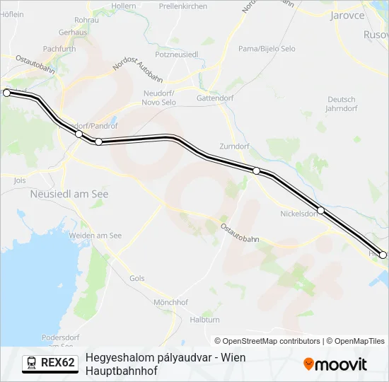 REX62 Train Line Map