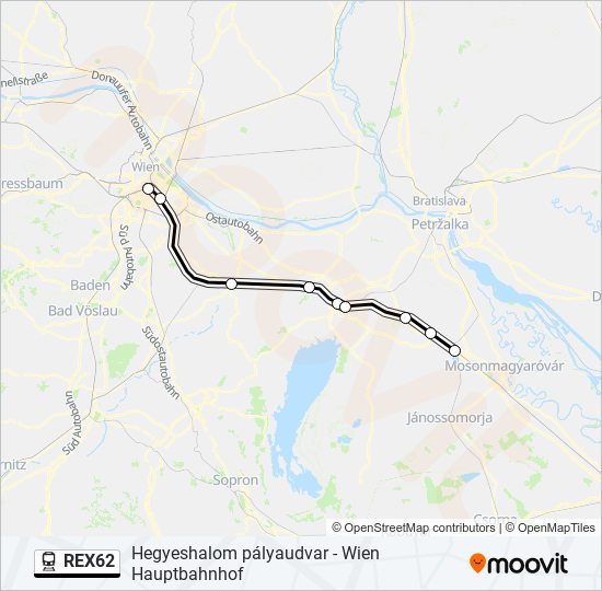 REX62 train Line Map