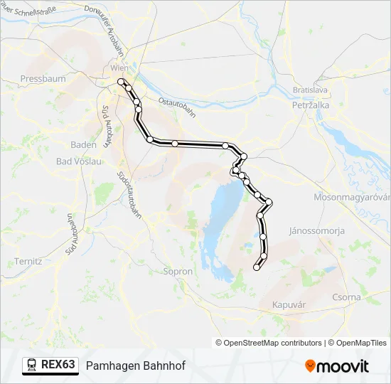 REX63 Train Line Map