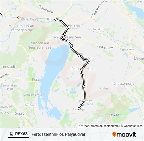 REX63 Train Line Map