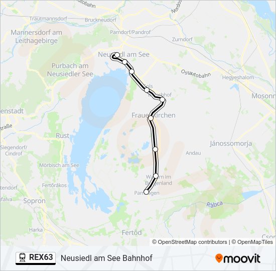 REX63 train Line Map