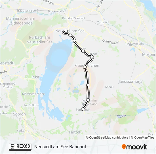 REX63 Train Line Map