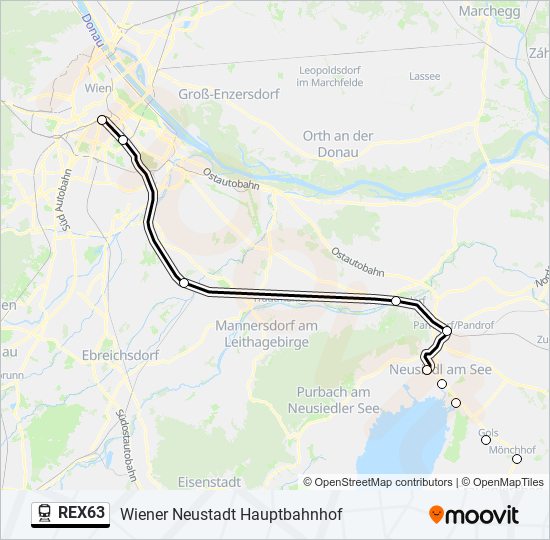 REX63 train Line Map