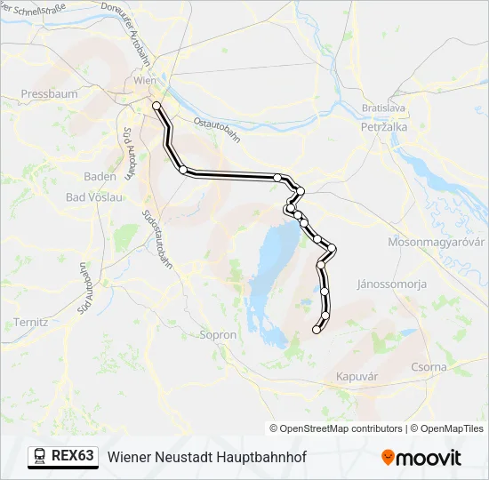 REX63 Train Line Map