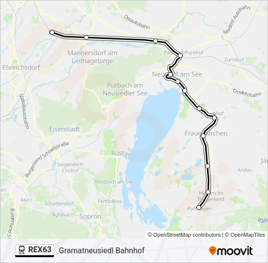 REX63 Train Line Map