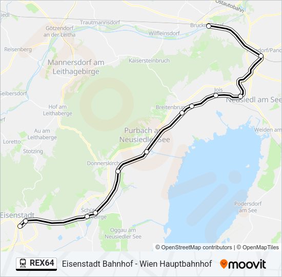 REX64 Train Line Map