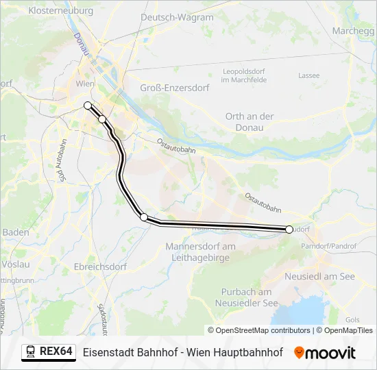 REX64 Train Line Map