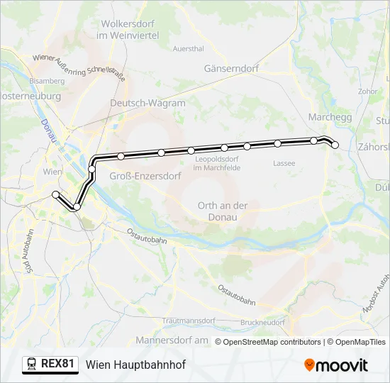 REX81 Train Line Map