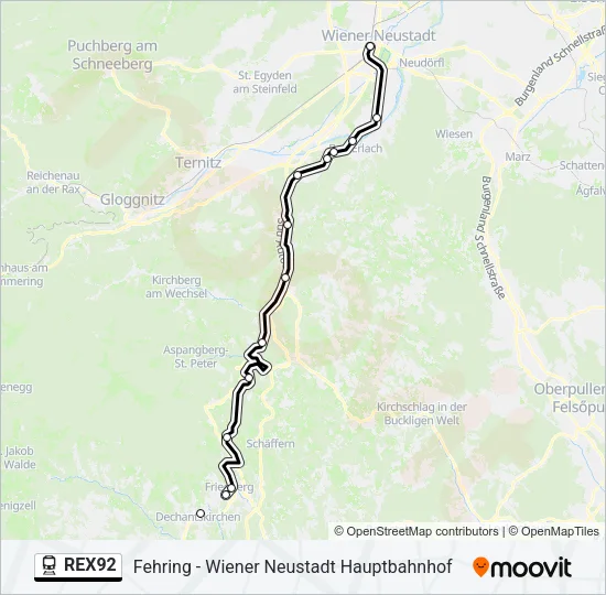 REX92 Train Line Map