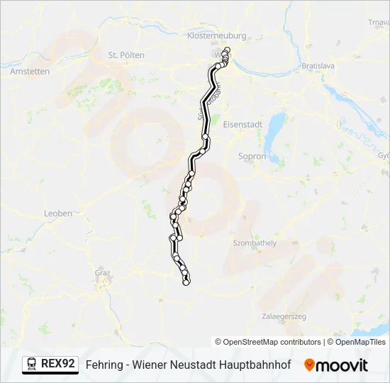 REX92 Train Line Map