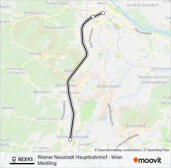 REX93 Train Line Map