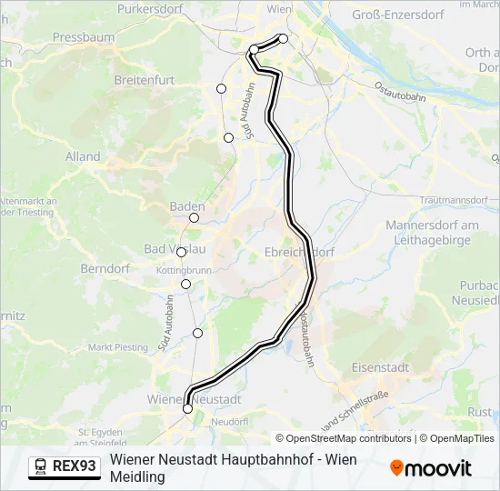 REX93 Train Line Map