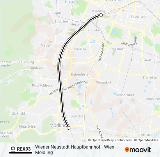 REX93 Train Line Map