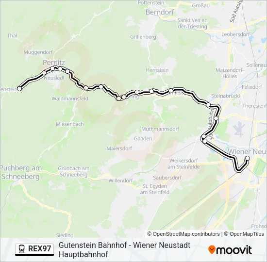 REX97 Train Line Map