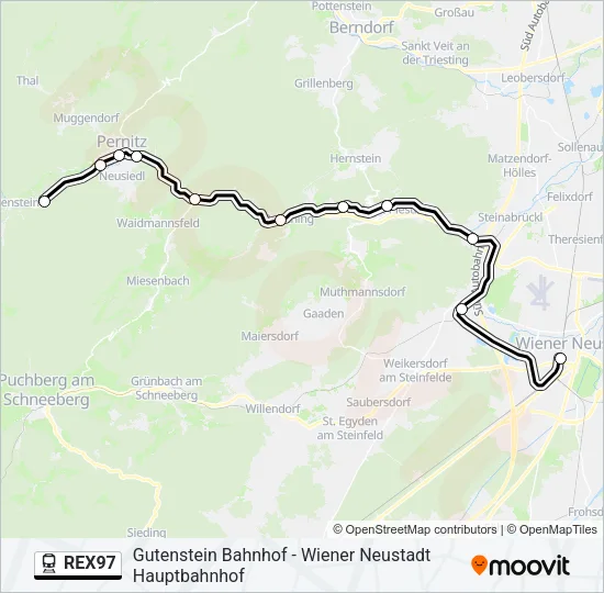 REX97 Train Line Map