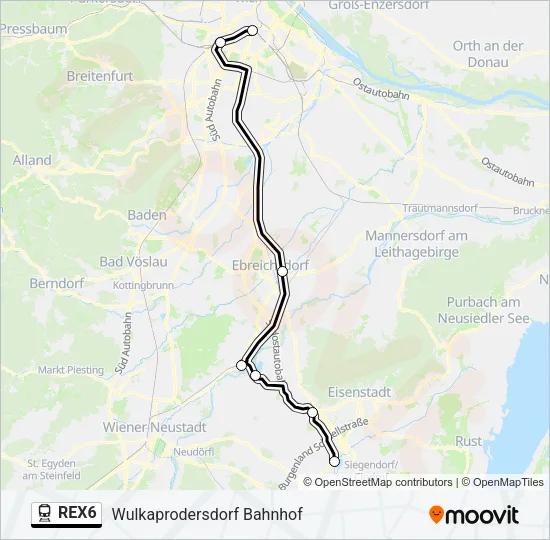 REX6 Train Line Map
