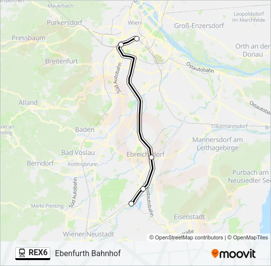 REX6 Train Line Map