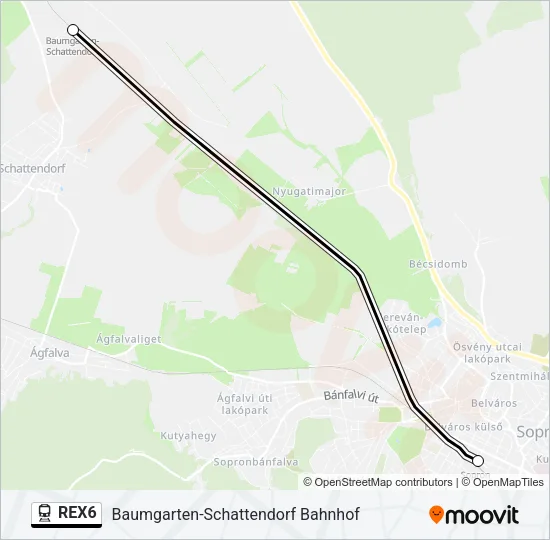 REX6 Train Line Map